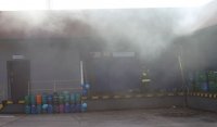 strażacy podczas ćwiczeń sztabowych na terenie Centrum Dystrybucji Gazu Płynnego w Konopnicy