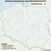 kolorowe zdjęcie przedstawiające mapę Polski w ramach kampanii  MAPA WYPADKÓW ŚMIERTELNYCH w Polsce