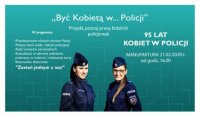 plakat  programem wydarzenia organizowanego przez KWP W Łodzi  na terenie Manufaktury   akcji&amp;quot;Być kobietą.... w Policji&amp;quot;