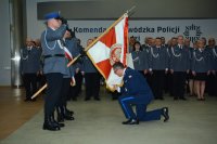 uroczystość w auli Komendy Wojewódzkiej Policji w Łodzi  powierzenia obowiązków  na stanowisku Komendanta Wojewódzkiego Policji w Łodzi