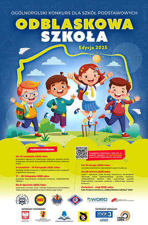 Plakat akcji odblaskowa szkoła.